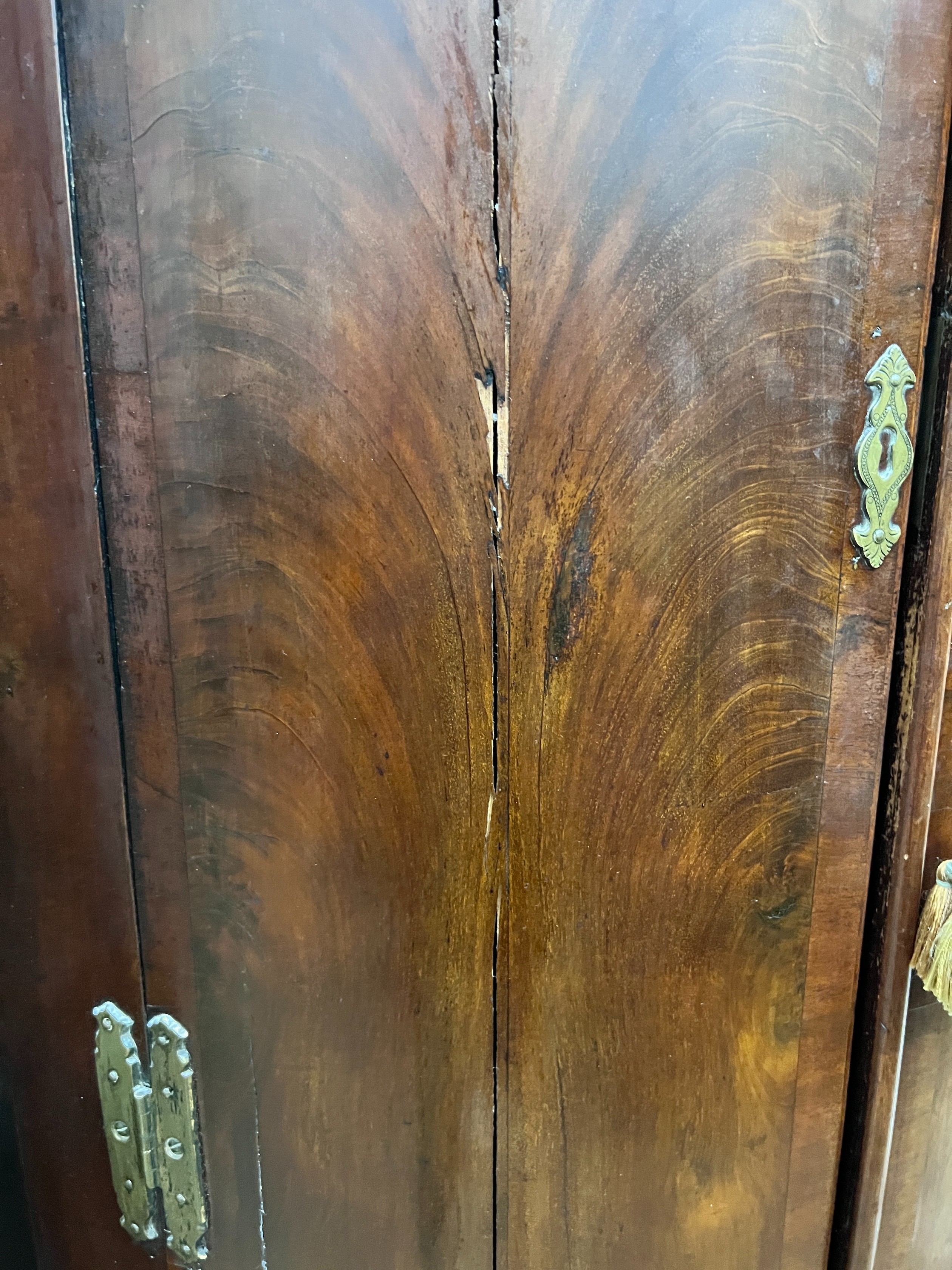 A George III mahogany bowfront corner cabinet on stand, width 72cm, depth 50cm, height 167cm *Please note the sale commences at 9am.